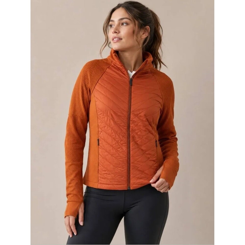 Athleta Flurry Force Insulated Primaloft Jacket 2.0 Large Rust Orange EUC